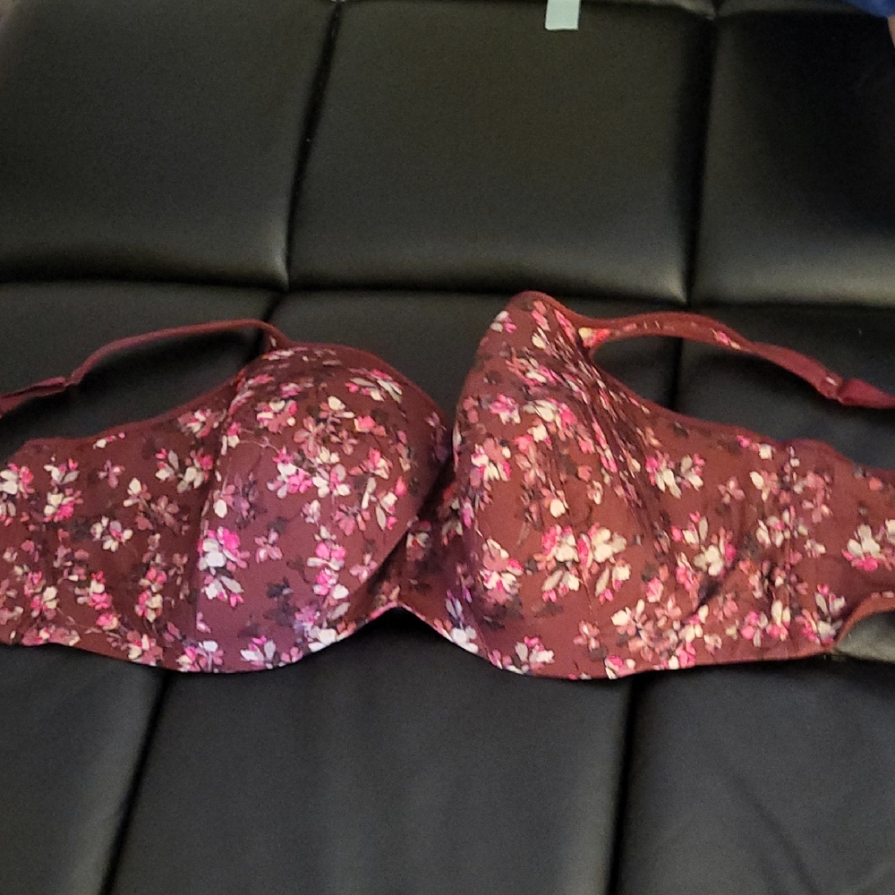 Cacique Pink and Brown Floral Bra Intimates
